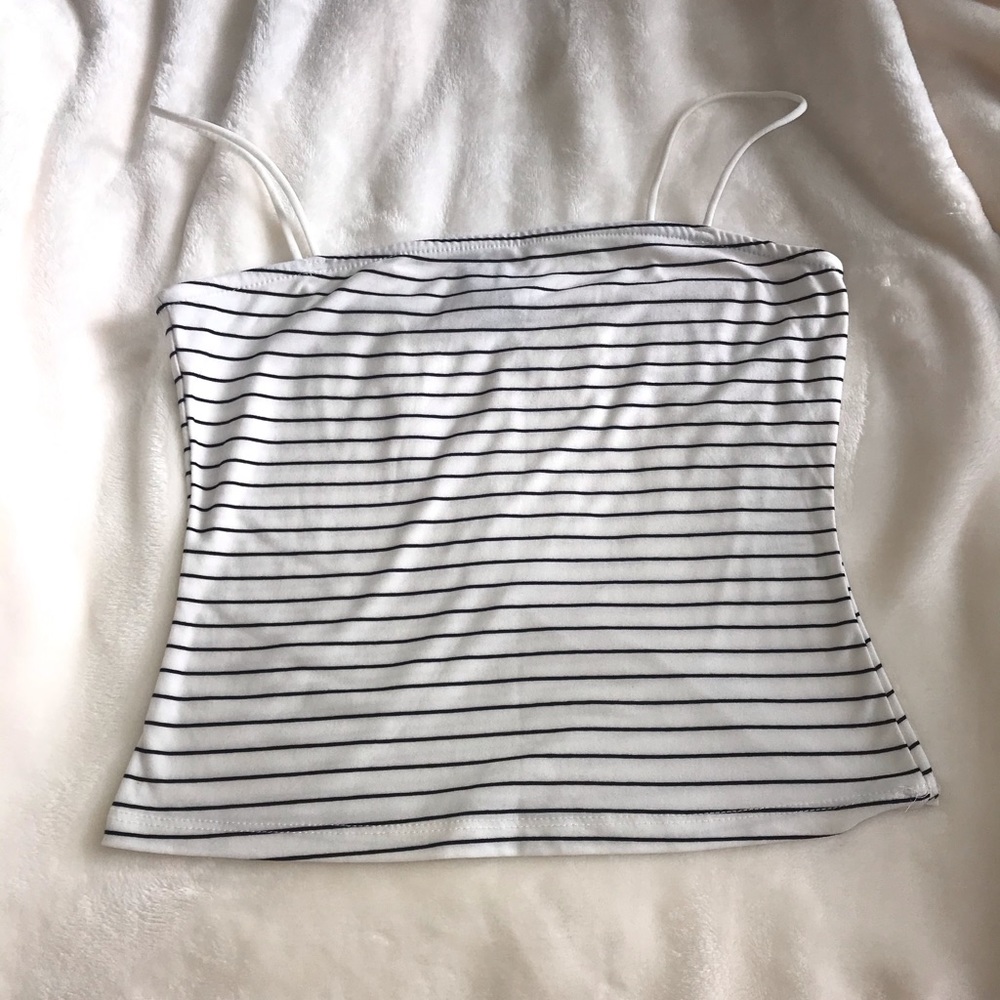 black and white striped tank top